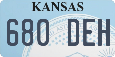 KS license plate 680DEH