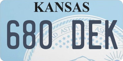 KS license plate 680DEK
