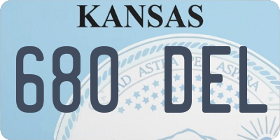 KS license plate 680DEL