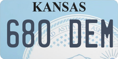 KS license plate 680DEM