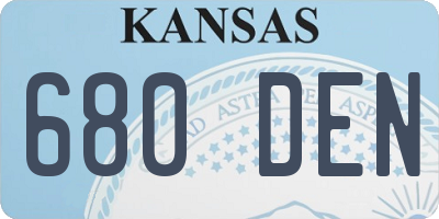 KS license plate 680DEN
