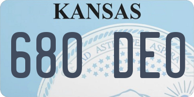 KS license plate 680DEO