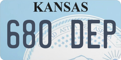 KS license plate 680DEP