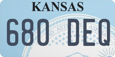 KS license plate 680DEQ