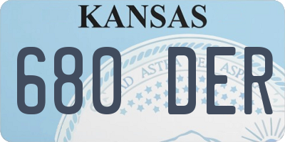 KS license plate 680DER