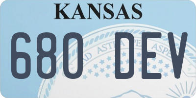 KS license plate 680DEV