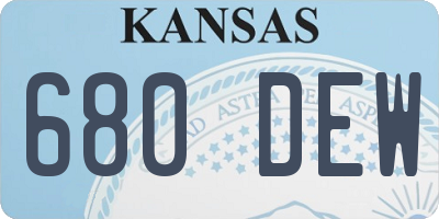 KS license plate 680DEW