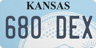 KS license plate 680DEX