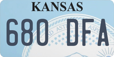 KS license plate 680DFA