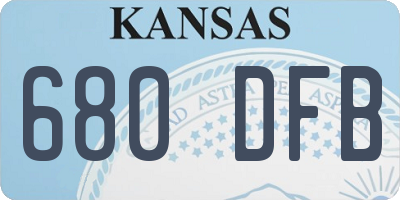 KS license plate 680DFB