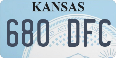 KS license plate 680DFC