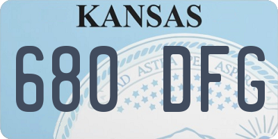 KS license plate 680DFG