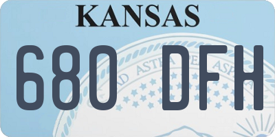 KS license plate 680DFH
