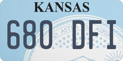 KS license plate 680DFI
