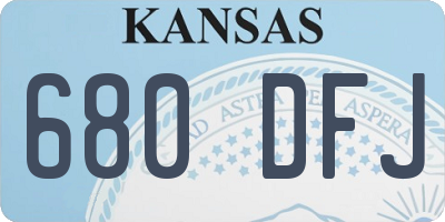 KS license plate 680DFJ