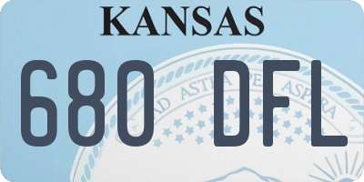 KS license plate 680DFL