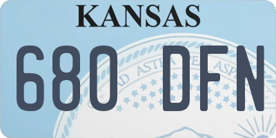 KS license plate 680DFN