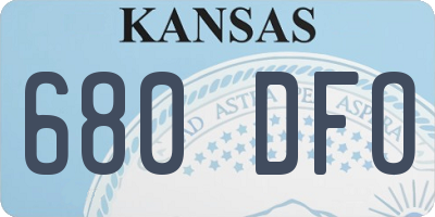 KS license plate 680DFO