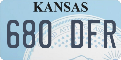 KS license plate 680DFR