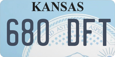 KS license plate 680DFT