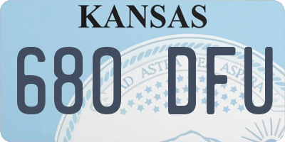 KS license plate 680DFU