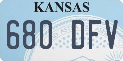 KS license plate 680DFV