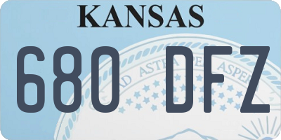 KS license plate 680DFZ