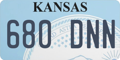 KS license plate 680DNN