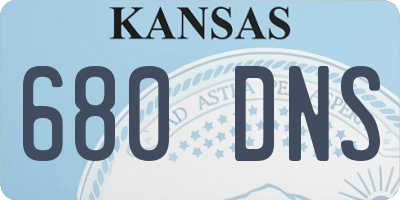 KS license plate 680DNS