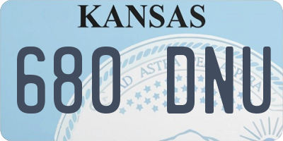 KS license plate 680DNU