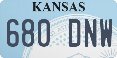 KS license plate 680DNW