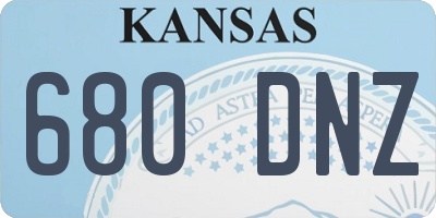 KS license plate 680DNZ