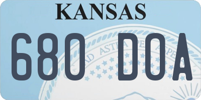 KS license plate 680DOA