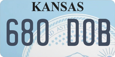 KS license plate 680DOB