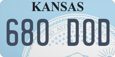 KS license plate 680DOD