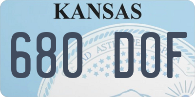 KS license plate 680DOF