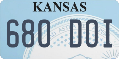 KS license plate 680DOI