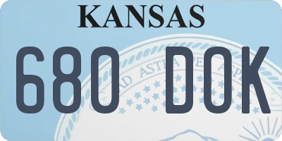 KS license plate 680DOK