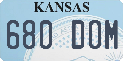 KS license plate 680DOM