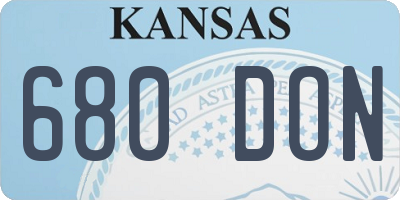 KS license plate 680DON