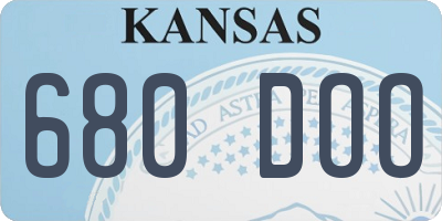 KS license plate 680DOO