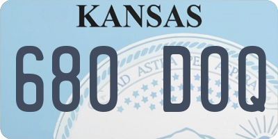 KS license plate 680DOQ