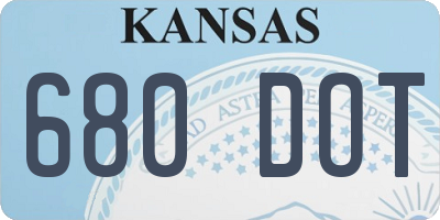KS license plate 680DOT