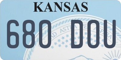 KS license plate 680DOU