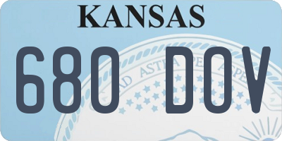 KS license plate 680DOV