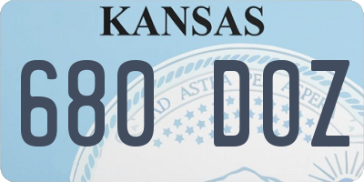 KS license plate 680DOZ