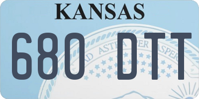 KS license plate 680DTT