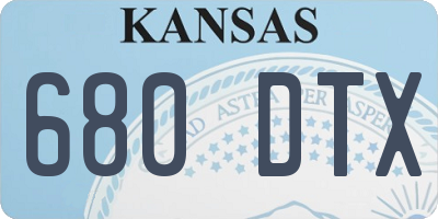 KS license plate 680DTX