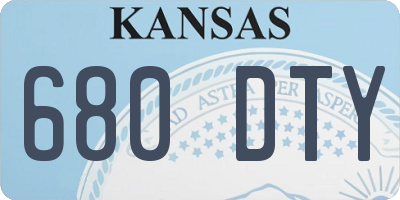 KS license plate 680DTY