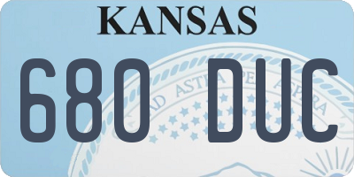 KS license plate 680DUC